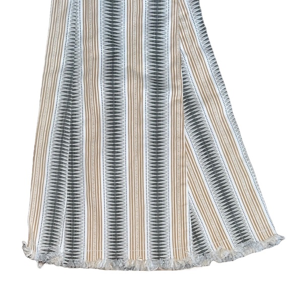 Altar'd State Striped Flare Pants - Blue and Tan - Picture 3 of 4